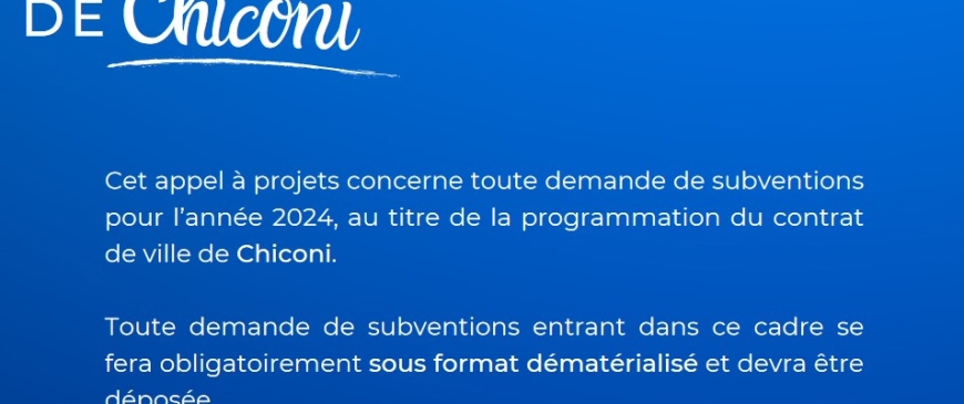 Appel à projet | Contrat de ville de Chiconi 2024